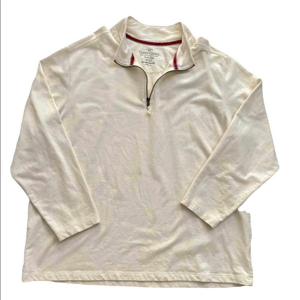 FADED GLORY 1/4 ZIP Pullover Sweater Mens Tan Sz XXL
